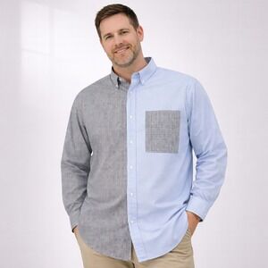 Abercrombie & Fitch Button Up Shirt Men's L Colorblock Long Sleeve NWT